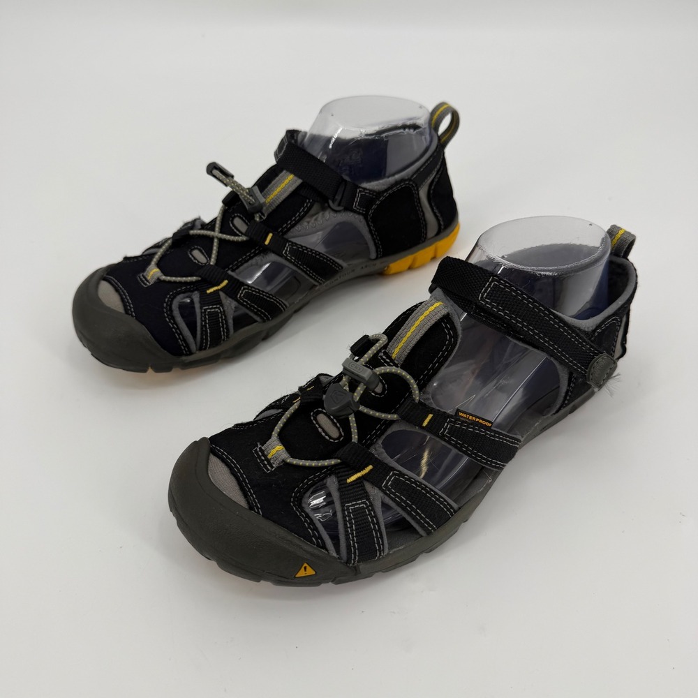 Keen Clearwater CNX Waterproof Sandals Black Grey Yellow Mens 7 Womens 8.5